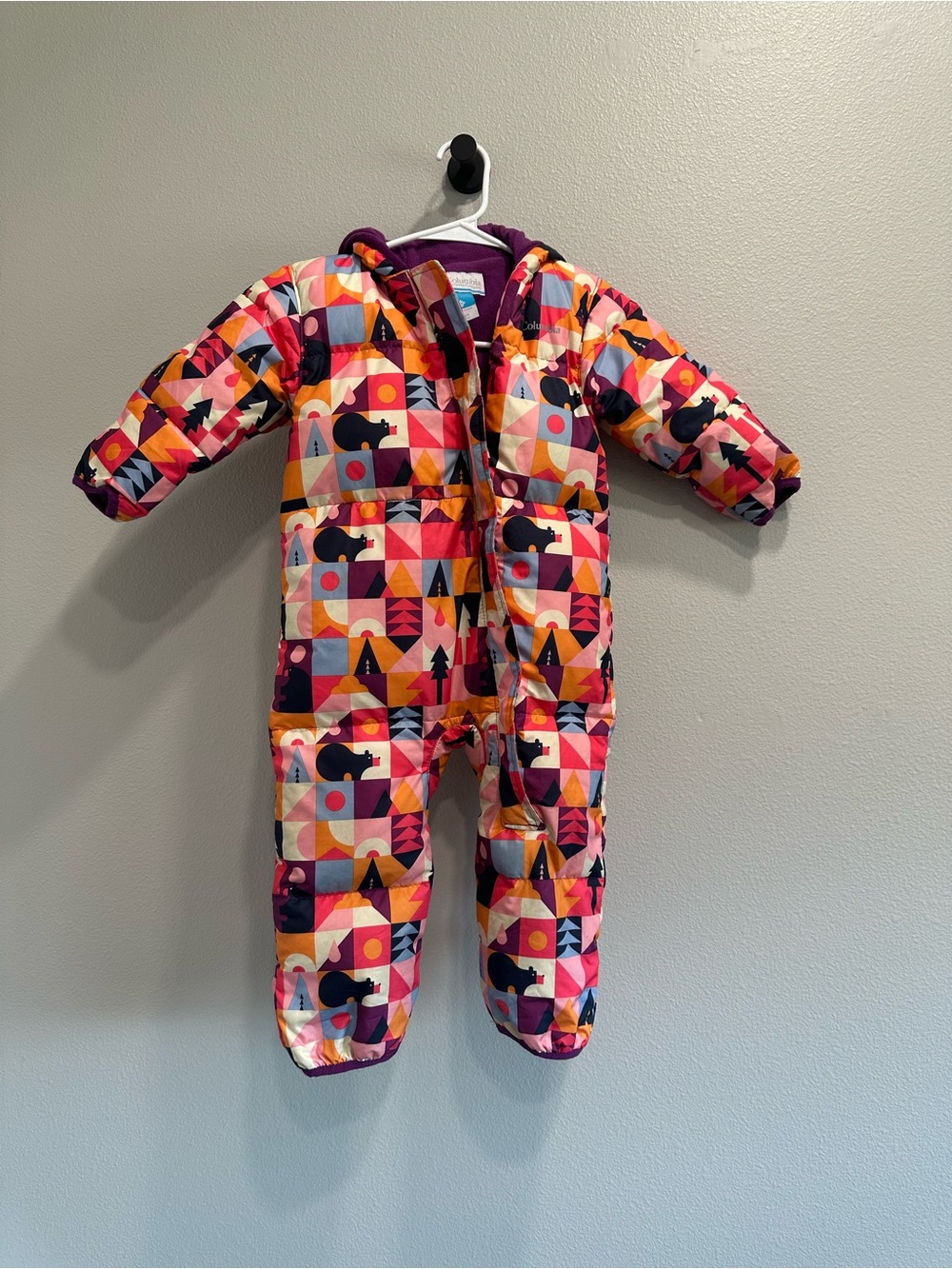 Columbia girls 18-24 months Geometric Baby Snowsuit with Bear Motif,winter,warm